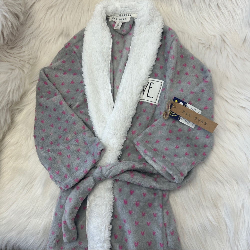 Rae Dunn Girls Love Cuddly Robe Sz S